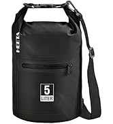 HEETA Waterproof Dry Bag with Front Zippered Pocket for Women Men, 5L/10L/20L/30L/40L Roll Top Li...