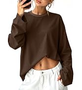Sampeel Womens Long Sleeve Tops Casual Oversized T Shirts 2026 Y2K Fall Fashion Clothes