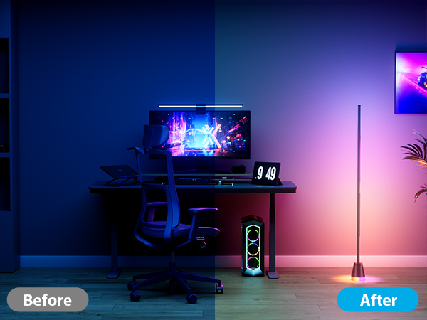 rgb corner floor lamp