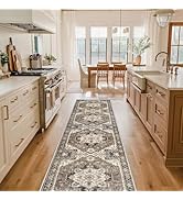 Washable Kitchen Runner Rug - 2x10 Hallway Rug Distressed Mats Non-Slip Soft Room Floor Carpet fo...