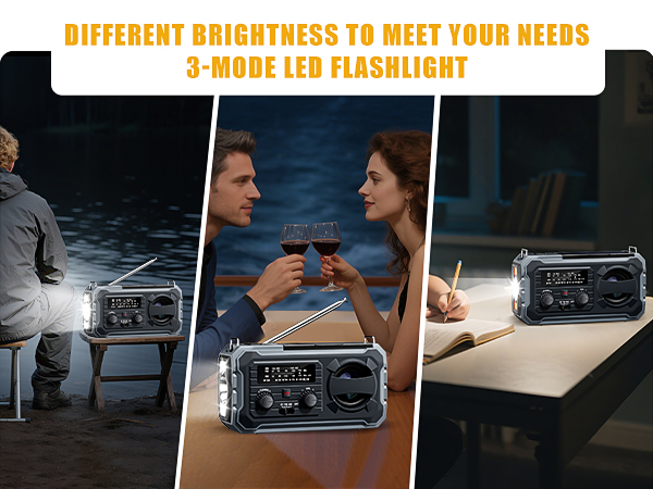 Hand Crank Emergency Radio, 10000mAh Weather Radio with AM/FM/NOAA