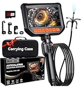 Two-Way Articulating Borescope Camera with Light, 1920P HD Endoscope Camera, 5 FT Flexible Snake ...