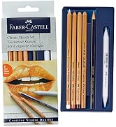 Faber-Castell Classic Sketch Set - 6 Piece Graphite &amp; Pastel Pencil Sketching Set