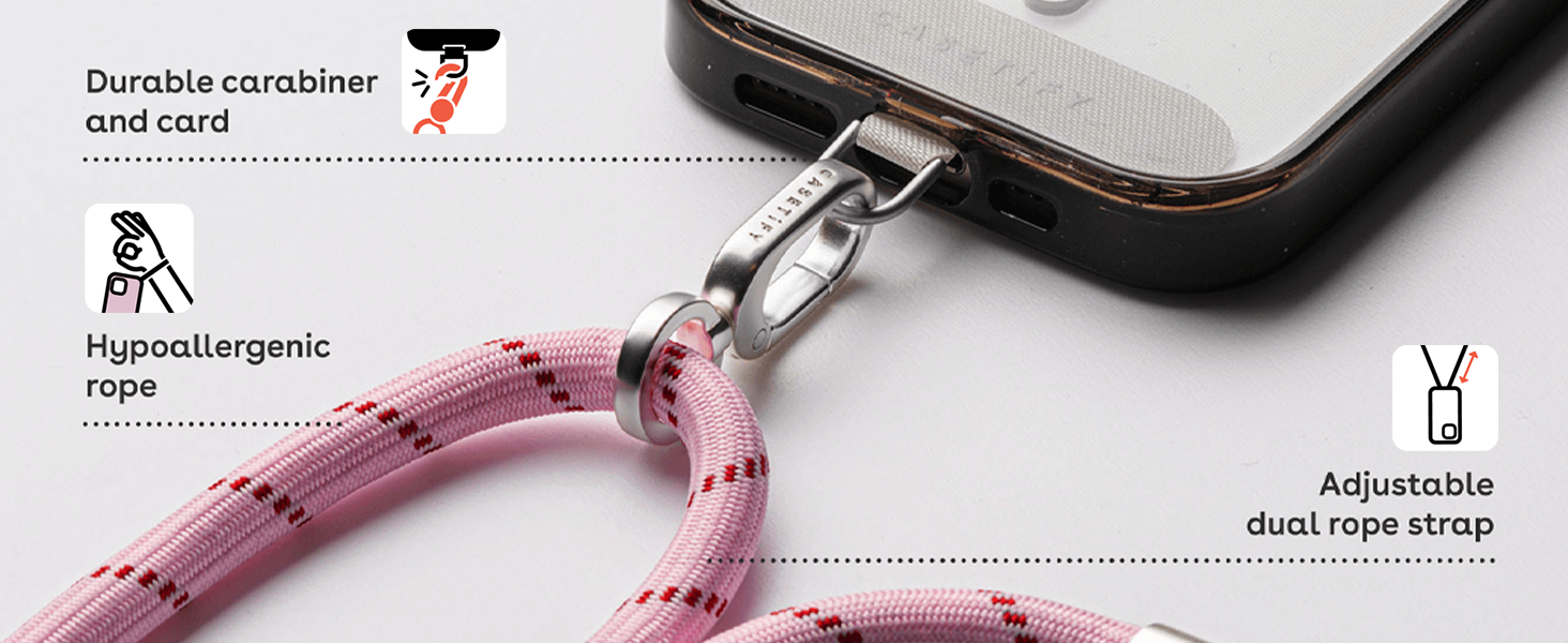 CASETiFY 6mm Rope Cross Body Strap with Card