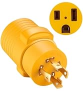 LAZMUMI NEMA L14-30P to 6-50R Welder Adaper Plug, 240V 30Amp 4 Prong to 3 Prong Twist Lock Genera...