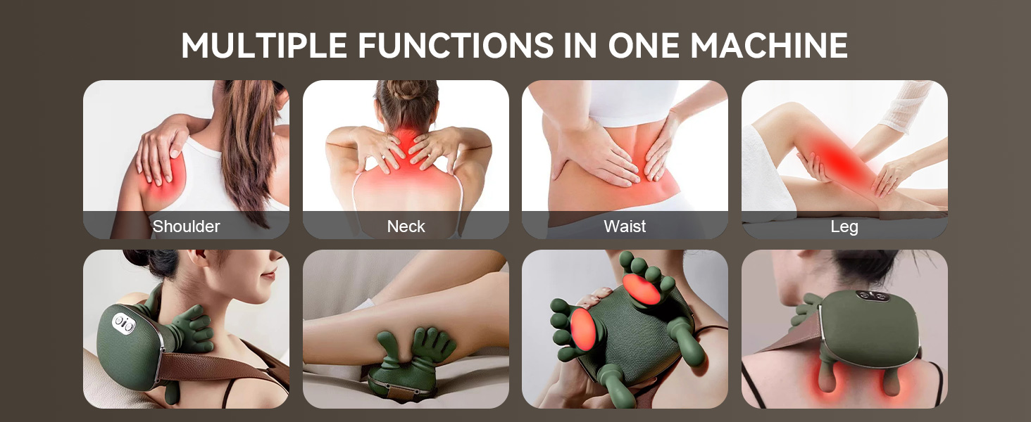 neck and back massager with heat neck massager with fingers