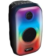 Coby Flame Front Bluetooth Party Speaker 3”- Rechargeable Battery, Karaoke Microphone, TF Card, a...