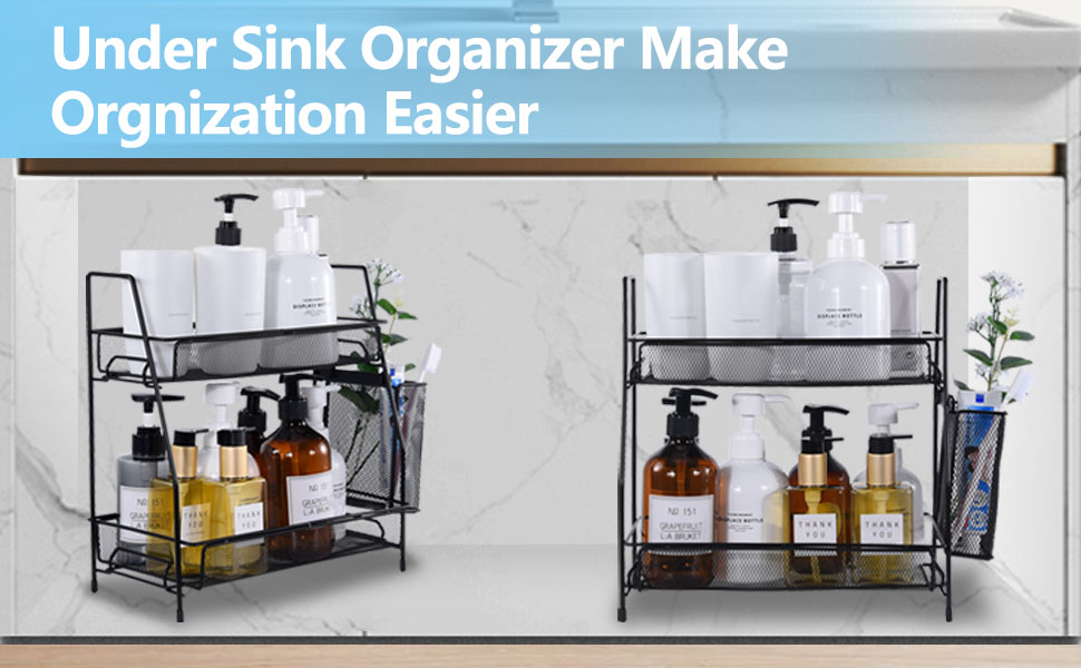 Batheroom under sink organizer make orgnization easier