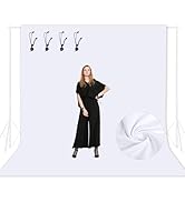 EMART 8.5x10ft White Backdrop for Photography, Large Party Photo Background Curtain Drapes, Washa...