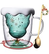 Binoster Cute Mugs Christmas Coffee Mug, Tea Cup, Milk Cup Glasses Double Wall Insulated Glasses ...