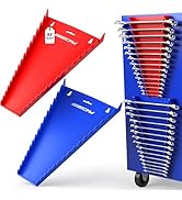 2-Pack Magnetic Wrench Organizer, 32-Slot Premium Wrench Rack Holder Tool Trays for Toolboxes Dra...