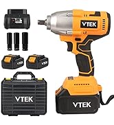 VTEK Brushless Impact Wrench 1/2 Inch Cordless Impact Wrench,Max Torque 700N.m Impact Gun 515 ft-...