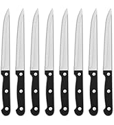 Dehov Sharp Serrated Steak Knives Set,Set Of 8 Stainless Steel Kitchen Knife Set,Dinner Knife For...