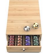 WELL WENG for Nespresso Vertuo Capsules (NV140) - Premium Bamboo Coffee Pod Drawer, 40 Big or 52 ...