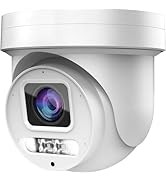 Real HD 4K 8MP Mini PTZ Dome PoE IP Camera Outdoor Pan 350° Tilt 90° 5X Optical Zoom, 130Ft Full ...