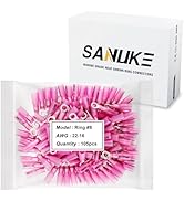 Sanuke 105Pcs 22-16 AWG - #8 Heat Shrink Ring Terminals 0.7mm Tinned Pure-Copper Marine Grade Wat...