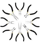 MFBJXC 8Pcs 4.5 Inch Mini Pliers Set,Long Nose Pliers,Diagonal Pliers,End Cutting Pliers,Bent Nos...
