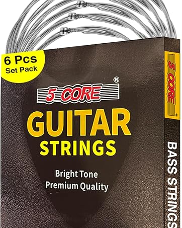 5 Core Acoustic Guitar Strings Brass Extra Light 6 String Set for All Acoustic Guitars