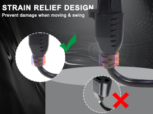 15FT Black Outdoor Extension Cord - SJTW 16AWG Weatherproof Grounded 3Prong Extension Cord