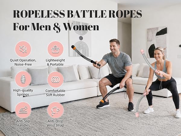 Cordless Battle Ropes for Home Gym
