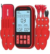 BESTEK TENS Unit Muscle Stimulator, 3-in-1 60 Program with 20 Replacement Pads, Rechargeable EMS ...