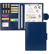 Toplive Padfolio Folder 3 Ring Binder PU Leather Portfolio, Business Interview Resume Portfolio A...