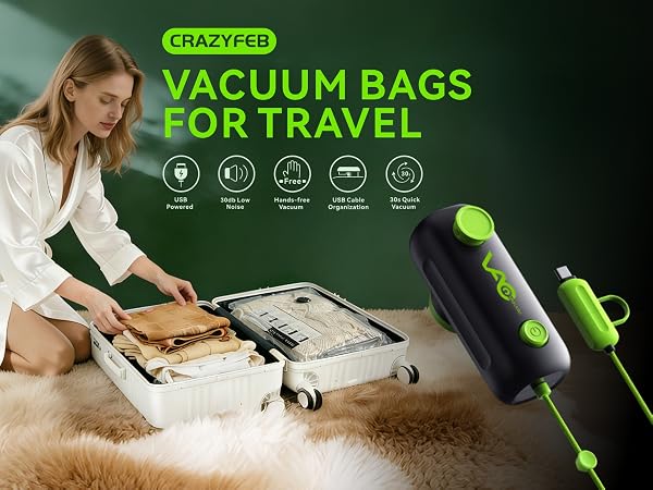 CrazyFeb Vacuum Bags for Travel