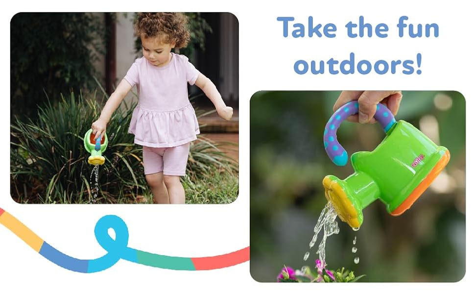 Take the fun outdoors after bath time with Nuby&amp;#39;s watering can bath toy. Go outside and water plant