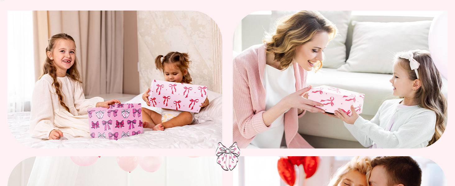 WRAPAHOLIC Pink Bow Wrapping Paper