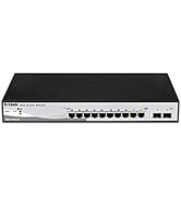 D-Link Fast Ethernet Switch, 8 10 Port Gigabit Web Smart Managed Layer 2 Features with 2 Gigabit ...