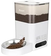 RIZZARI Automatic Cat Feeder, 4.2L Timed Food Dispenser with Display LCD Screen, Large Capacity P...
