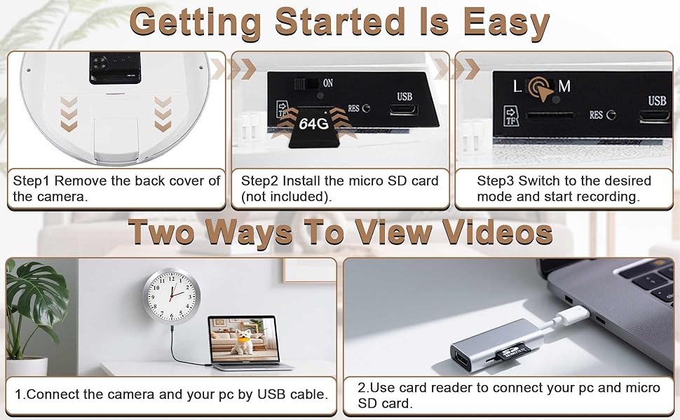 mini clock camera