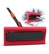 Never-Scratch SnowBuster with Pole,Reach 24FT Snow Roof Rake,16.5" Scratch-Free Soft Foam Blade |...