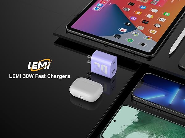 30W purple iphone 15 14 13 12 charger block