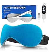 Ezona Heated Eye Mask, Warm Eye Compress Mask for Dry Eyes, USB Electric Eye Heating Pad with Tem...