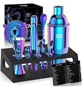 IOV Mixology Bartender Kit with Stand | 12-Piece Cocktail Shaker Set | 24oz Martini Shaker Set fo...