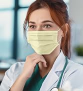 TeNice Face Masks Disposable 100 Pack, 4 Ply ASTM Level 3 Medical Grade, Breathable for Adult Out...