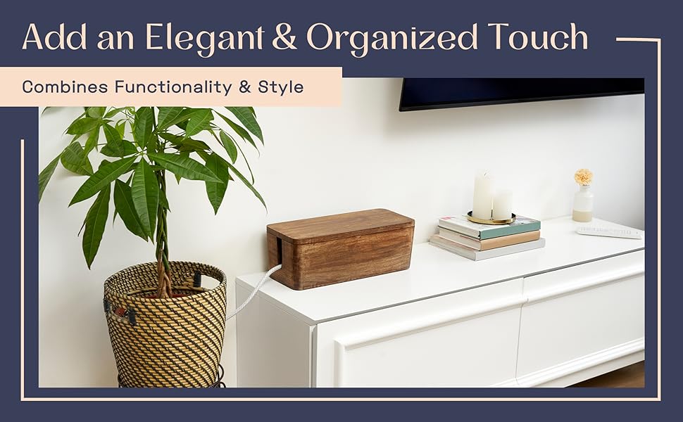 Large Cable Management Box - Electrical Cord Organizer and Protector with Cable Organizer Sleeve