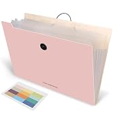 Tuhangcc Expanding File Folder with 8 Pockets,Accordion File Organizer with Labels, Letter A4 Siz...