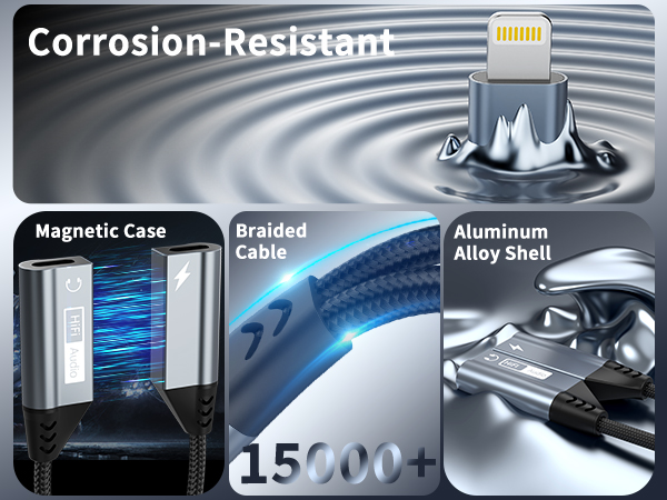 Apple MFi Certified Dual Lightning Splitter for iPhone/Pad - Audio