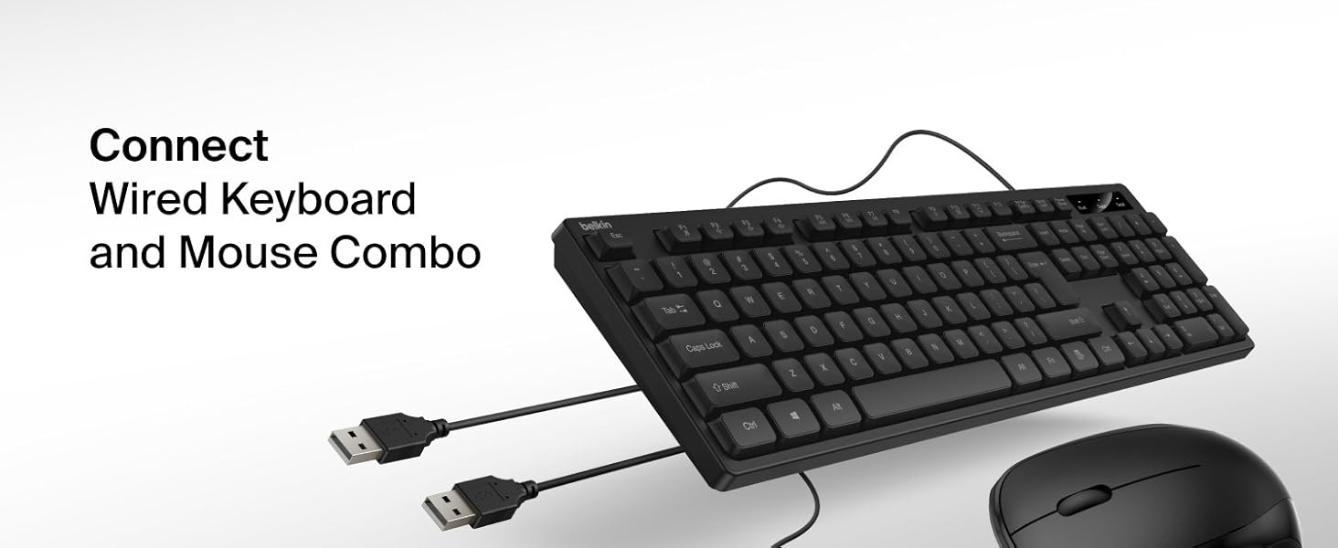 Belkin Connect Wired Keyboard and Mouse Combo