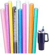Dakoufish Replacement Glitter Straws for Stanley|Owala|Simple Modern 40oz 30oz Tumbler,10 Pack 12...