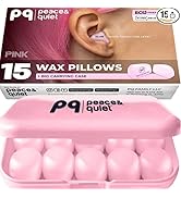 Peace&amp;Quiet | PQ Silicone Ear Plugs for Sleeping - 15 Wax Earplugs for Sleep and Swimming, Soft E...