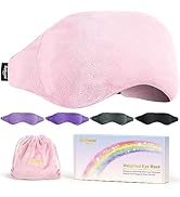 BeHoomi Sleep Mask, Weighted Eye Mask for Sleeping Microwave Warm Eye Compress, Natural Rose &amp; Fl...