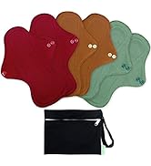 wegreeco 6 Pcs Reusable Menstrual Pads, Ultra Absorbent Cotton Cloth Pads for Light / Heavy Flow,...