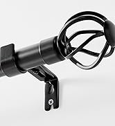 jinchan Black Curtain Rods for Windows 72 to 144 Inch, Extra Long 1 Inch Diameter Heavy Duty Outd...