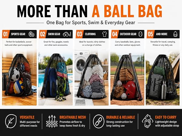 Drawstring Mesh Ball Bag