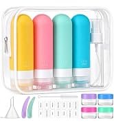 16pack Travel Bottles for Toiletries, TSA Approved LeakProof Squeezable Silicone Toiletry Contain...