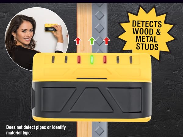 The M70 stud finder wall scanner detects wood and metal studs