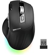 EWEADN C2 Ergonomic Wireless Mouse, RGB Rechargeable Ergonomic Bluetooth Mouses, 2.4G with 4000 D...